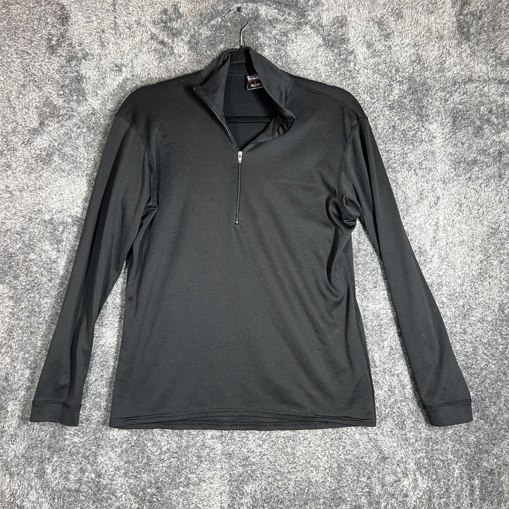 Patagonia Shirt Mens S Black Capilene Mock Neck 1/2 Zip Quick Dry Lightweight