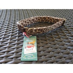 Christmas Dog Collar Gingerbread Man Brown Organic Cotton 17-26″ XL