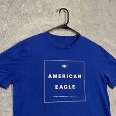 American Eagle Shirt Mens Medium Blue Logo Graphic Tee Nineteen Seventy Seven