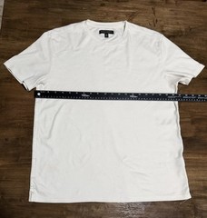 Banana Republic Luxury Touch White Cotton Knit Logo Crewneck Men’s T-Shirt M