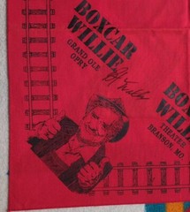 Vintage Boxcar Willie Autograph Grand Ole Opry Bandana Handkerchief Shirt 21×21″