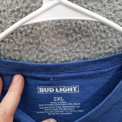 Bud Light Beer Shirt Adult 2XL XXL Blue Graphic Tee Beach Summer Sports Party
