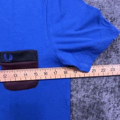 Fred Perry T-Shirt Small Royal Blue Logo Pocket Cotton Jersey Casual Crew Neck