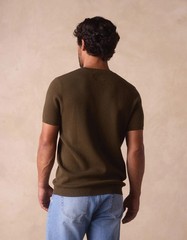Normal Brand Waffle Knit Sweater Tee Size Medium Olive