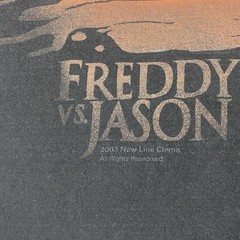 Vintage 2003 Fredy vs Jason Graphic Shirt Mens 3XL Black Short Sleeve Horror 2YK