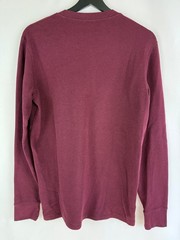 NEW American Eagle Men’s Plum 1/4 Button Standard Fit Waffle Henley Top Small S