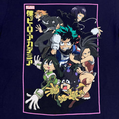 My Hero Academia Character Collage Navy Blue Graphic Tee Shirt / Size S