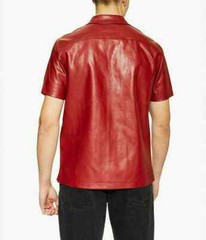 BEST SELLING New Men’s Red Shirt 100% Soft Sheepskin Causal Slim Fit Shirt