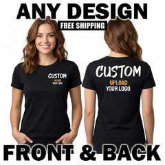 Bulk Lot of 100 Custom Printed T-Shirts Front Back Print Gildan Unisex T-Shirt
