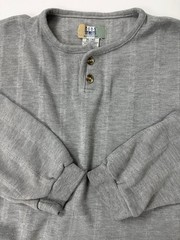 Vintage 90s Ribbed Henley Men XL Oversized Drop Shoulder Minimalist Grunge Heavy