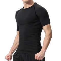 Men Compression T Shirt Short Sleeve Gym Workout Fitness Running Training Base