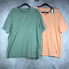 Cremieux T-Shirts Lot of 2 Mens XL Green Orange Cotton Blend Short Sleeve NEW