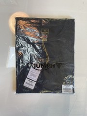 Triumph Motorcycles Newlyn T-Shirt Mens XL Jet Black Graphic Logo Short Sleeve