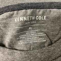 KENNETH COLE Men’s Organic Cotton Blend Crewneck T-Shirt XL GRAY Stretch NEW