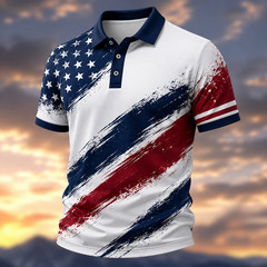 USA 250th Anniversary Golf Polo Shirt 1776-2026 American Flag Patriotic S-5XL