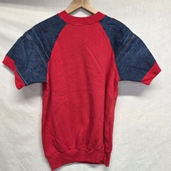 Vtg Tee Shirt Homemade Altered Denim Jean Brands WesternRed Blue Size L