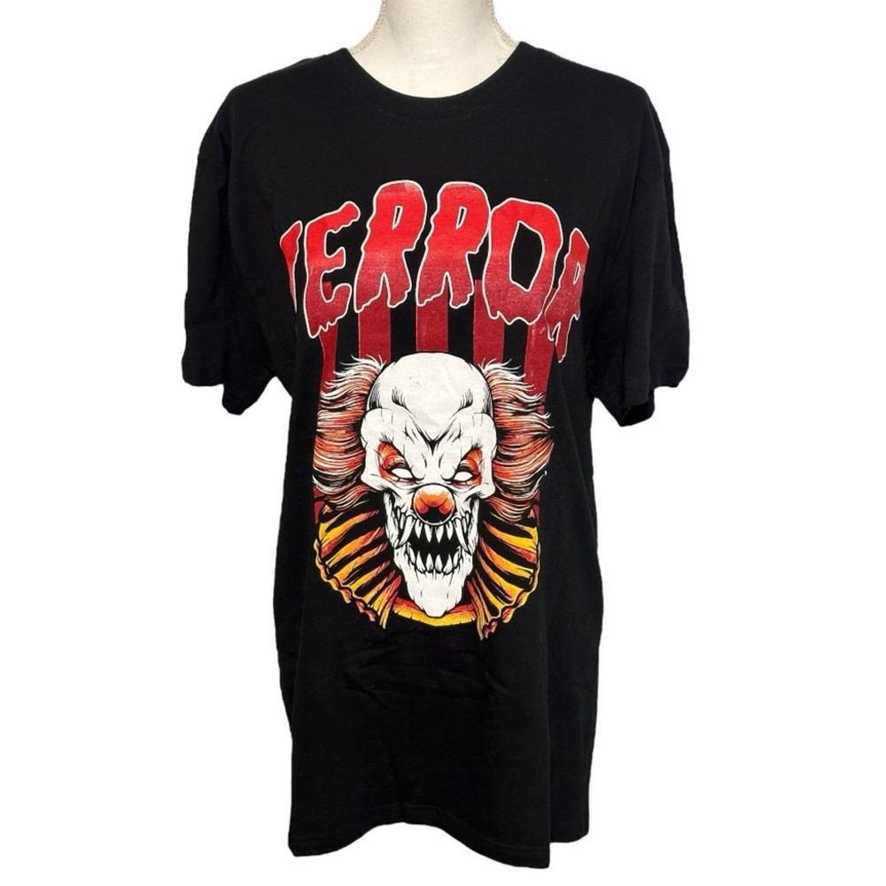 Brooklyn Vertical Boutique Terror Clown Black Unisex Graphic T-shirt NWOT