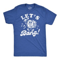 Mens Funny T Shirts Lets Bang Sarcastic Drum Graphic Novelty Music Tee for Men