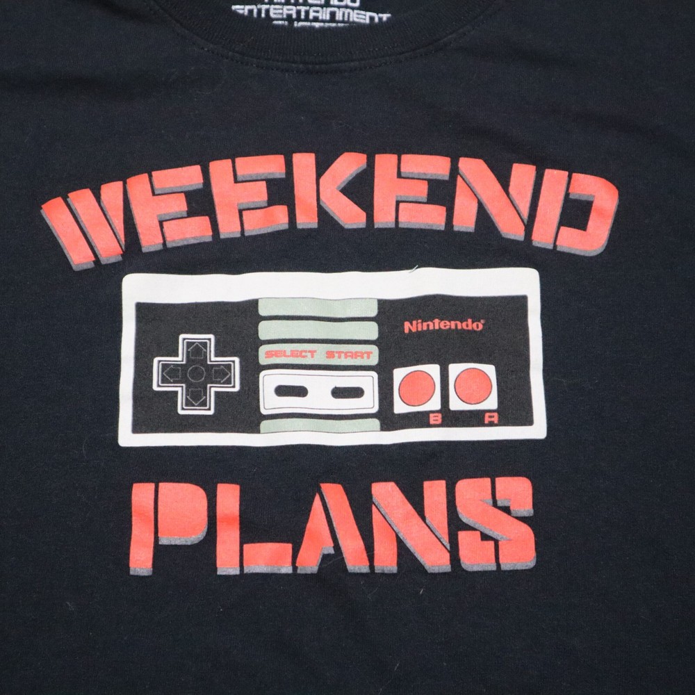 Nintendo NES “Weekend Plans” Tee T-Shirt Gamer Controller Adult Men’s Size XL