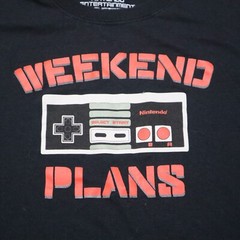 Nintendo NES “Weekend Plans” Tee T-Shirt Gamer Controller Adult Men’s Size XL