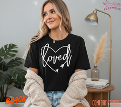 Unisex Loved Cursive Heart T shirt Men T shirt Women valanity Romantic