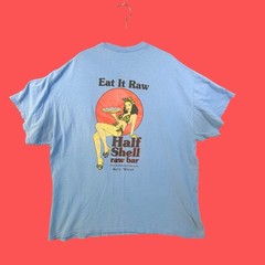 HALF SHELL RAW BAR “EAT IT RAW” … KEY WEST FL … Blue T-Shirt … Size 4XL /5XL