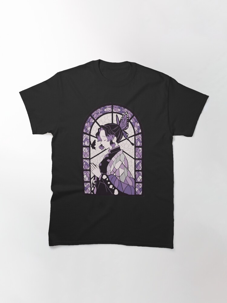 Anime Shinobu Insect Breathing Stained Glass Cute Demon Slayer Basic T Shirt