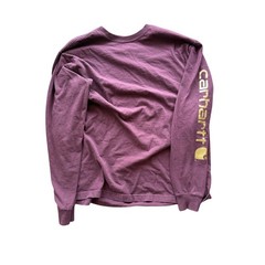 Carhartt Long Sleeve Graphic Tee Burgundy Maroon Loose Fit Cotton Men L TK0231-M