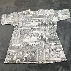Vintage Costa Rica Bank Shirt Mens Large White Short Sleeve T-Shirt Graphic Tee