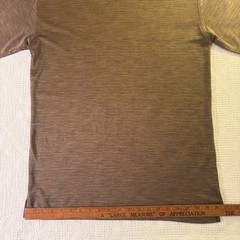 VTG Jhane Barnes 100% Silk Shirt Mens M Brown Textured Knit Short Sleeve Tee