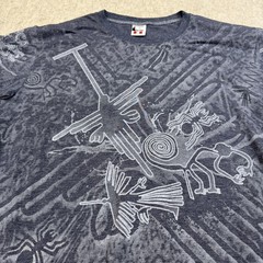 Nasca Lines Peru Shirt Mens Large Gray AOP Graphic Souvenir Rufyar’s