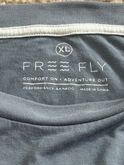 Free Fly T-Shirt Men’s XL Blue Crew Neck Viscose Bamboo Lightweight Stretch
