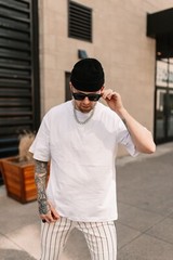 Mens Drop Shoulder T-Shirt Relaxed Fit Men’s Premium Soft Cotton Tee