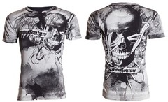 XTREME COUTURE by AFFLICTION Black CROSSED OUT Short Sleeve Slim Fit T-shirt NWT