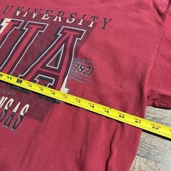 Vintage Crable University of Arkansas Mens Large L Red T Shirt Made in USA