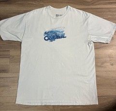 O’Neill Surf Y2K Shirt Mens XL Skater White Blue Spellout Logo Double Sided