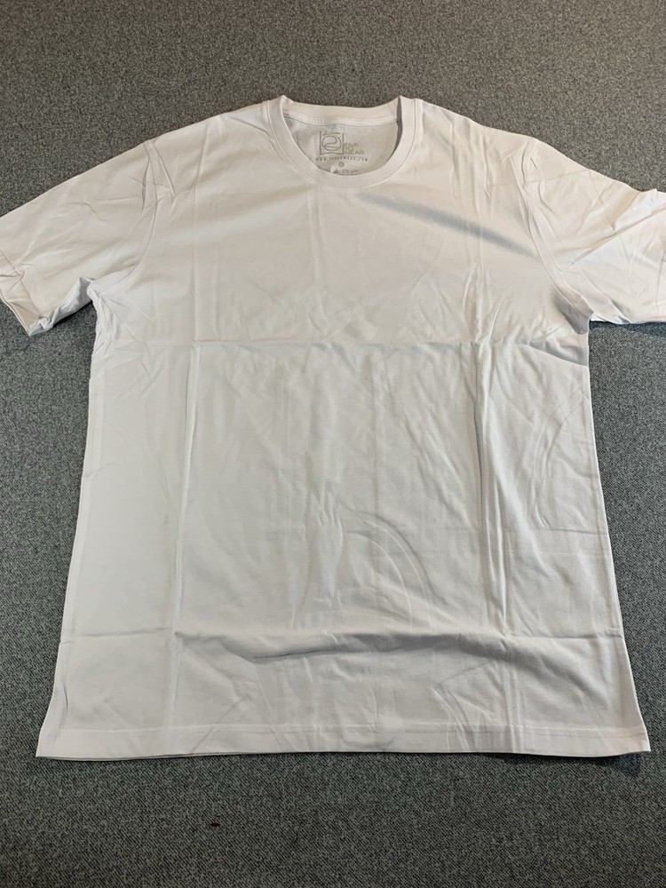 Five To Wear T-Shirt Men XL White Cotton Short Sleeve Crew Neck Summer Tee J