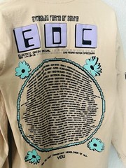 EDC Las Vegas T-shirt Size Small Insomniac Licensed Unisex Long Sleeve Beige