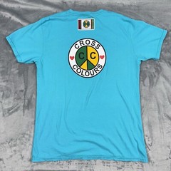 Cross Colours Peace Circle Logo T-Shirt Turquoise C10017PCL-300 Men’s NWT