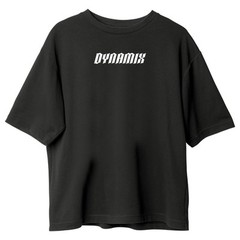 DYX Oversized Black Unisex 100% Cotton Crew Neck T-Shirt Gym and Streetwear Tee