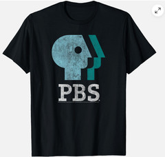 PBS Blue Teal and White Logo Public Broadcasting Unisex T-Shirt