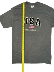 USA Washington DC Embroidered Men’s T Shirt Size Large 50/50 Heavyweight Blend