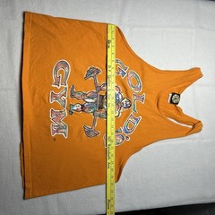 VTG Gold’s Gym Muscle Joe Stringer Tank Top Orange Abstract Men’s No Size 90s