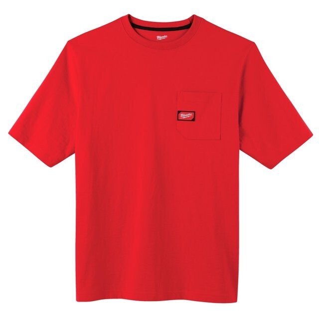 Milwaukee 601R Men’s Red Heavy Duty Cotton/Polyester Short-Sleeve T-Shirt L XL