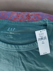 GAP Organic Cotton Men’s Solid Green Crew Neck Short Sleeve T-Shirt S Tall