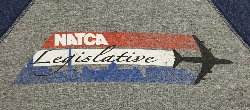 NATCA Legislative Shirt Mens Large 25 Years In Washington Aviation USA Adult A16