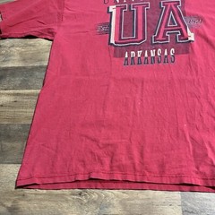 Vintage Crable University of Arkansas Mens Large L Red T Shirt Made in USA