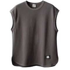 4 Color Crew Neck T-shirt For Men Fitness Sweatshirt Sleeveless Vest Casual Top