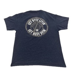Shawshank Redemption Prison Short Sleeve Graphic Quote T-Shirt Blue ✅ Size Large