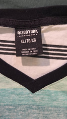 ZOO YORK Unbreakable T Shirt XL Variegated Green Gray White Black V Collar NYC